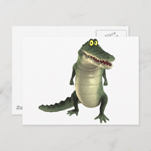 Cartoon Crocodile Briefkaart (Voorkant / Achterkant)