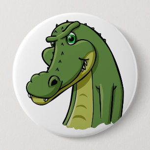 Cartoon Crocodile Ronde Button 4,0 Cm