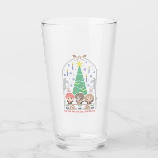 Cartoon Cross-Stitch HOGWARTS™ kerstfeest Glas (Voorkant)