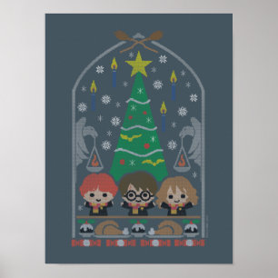 Cartoon Cross-Stitch HOGWARTS™ kerstfeest Poster