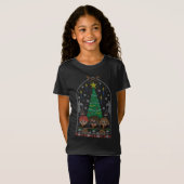 Cartoon Cross-Stitch HOGWARTS™ kerstfeest T-shirt (Voorkant volledig)