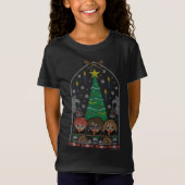 Cartoon Cross-Stitch HOGWARTS™ kerstfeest T-shirt (Voorkant)