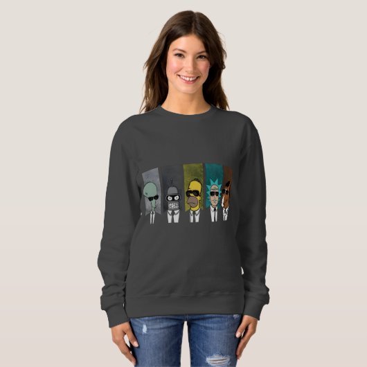 Cartoon Crossover Crewneck Sweatshirt – Grappige P (Voorkant volledig)