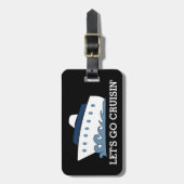 Cartoon cruise Ship Let's Go Cruisin Bagagelabel (Voorkant verticaal)