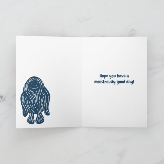 Cartoon Cryptids Cryptozoölogie Aangepaste Verjaar Kaart (Binnen)