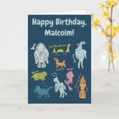 Cartoon Cryptids Cryptozoölogie Aangepaste Verjaar Kaart (Gele Bloem)