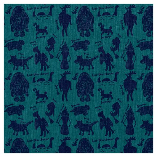 Cartoon Cryptids Cryptozoölogie ID Gids Stof (Swatch)