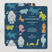 Cartoon Cryptids Cryptozoölogie Monsters Verjaarda Kaart (Voorkant / Achterkant)