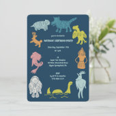 Cartoon Cryptids Cryptozoölogie Monsters Verjaarda Kaart (Staand voorkant)