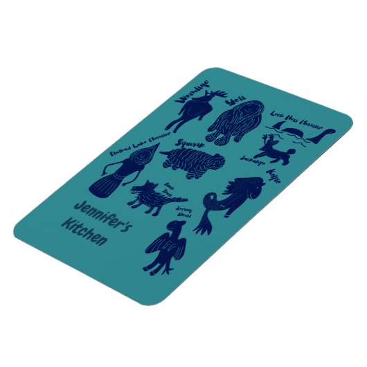Cartoon Cryptids Cryptozoology Guide Gepersonalise Magneet (Linkerzijde)