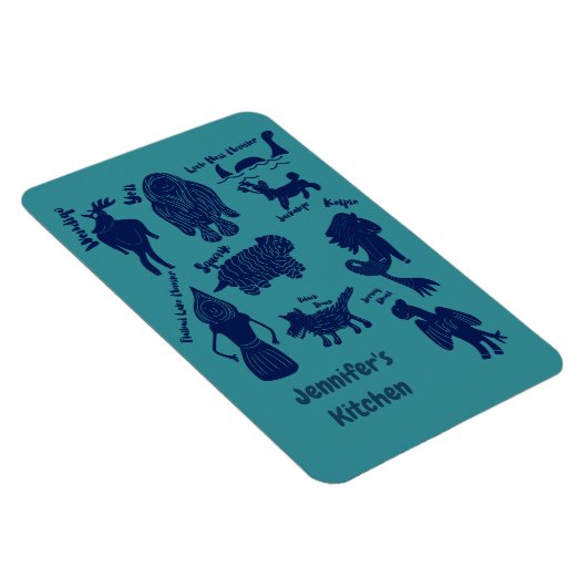 Cartoon Cryptids Cryptozoology Guide Gepersonalise Magneet (Rechterzijde)