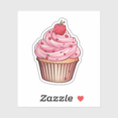 Cartoon cupcake illustratie sticker (Vel)