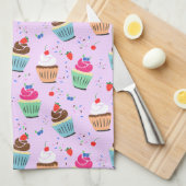 Cartoon cupcake patroon zoet dessert bakkerij theedoek (Quarter Fold)