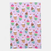 Cartoon cupcake patroon zoet dessert bakkerij theedoek (Verticaal)