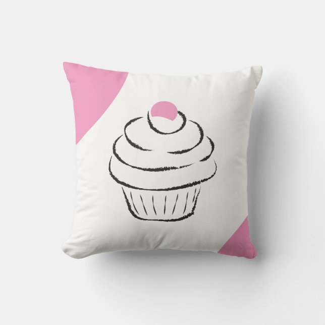 Cartoon Cupcake Sierkussen (Voorkant)