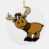 Cartoon curieuze maten | achtergrondkleur kiezen keramisch ornament (Achterkant)