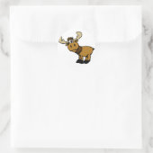 Cartoon curieuze maten | achtergrondkleur kiezen ronde sticker (Tas)