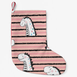 Cartoon Cute Dinosaurus naadloos patroon. C Kleine Kerstsok