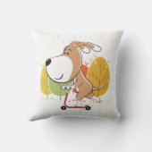 Cartoon Cute Dog Puppy Kick Scooter Autumn Park Kussen (Achterkant)
