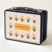 Cartoon Cute Funny Honey Bee Honeycomb (Achterkant)