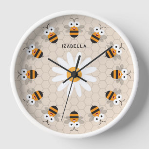 Cartoon Cute Funny Honey Bee Honeycomb