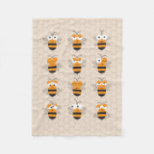Cartoon Cute Funny Honey Bee Honeycomb Fleece Deken (Voorkant)