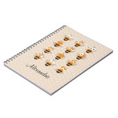 Cartoon Cute Funny Honey Bee Honeycomb Notitieboek (Linkerzijde)