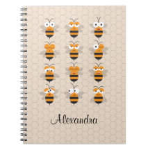 Cartoon Cute Funny Honey Bee Honeycomb