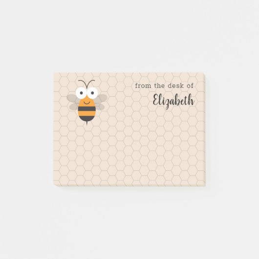Cartoon Cute Funny Honey Bee Honeycomb Post-it® Notes (Voorkant)