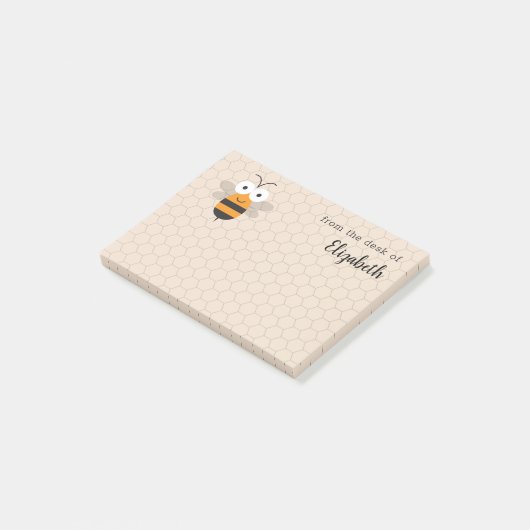 Cartoon Cute Funny Honey Bee Honeycomb Post-it® Notes (Schuin)