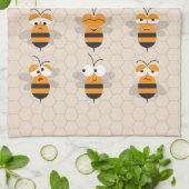 Cartoon Cute Funny Honey Bee Honeycomb Theedoek (Gevouwen)