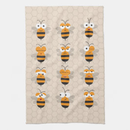 Cartoon Cute Funny Honey Bee Honeycomb Theedoek