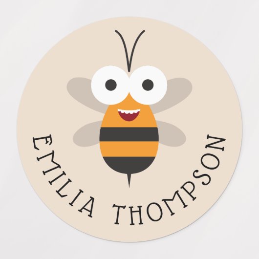Cartoon Cute Funny Honey Bee Multipurpose Labels (Design 2)