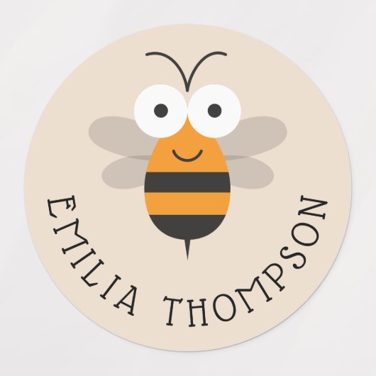 Cartoon Cute Funny Honey Bee Multipurpose Labels (Design 1)