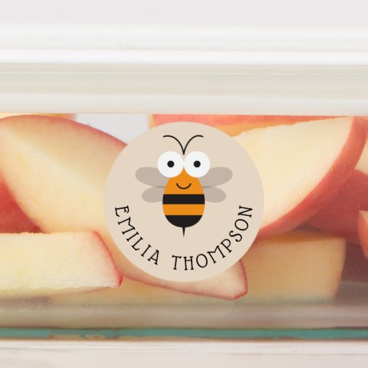 Cartoon Cute Funny Honey Bee Multipurpose Labels (Aangebracht)