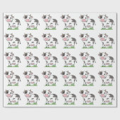 Cartoon Cute Koe Wrapping Paper Cadeaupapier (Vlak)