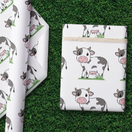 Cartoon Cute Koe Wrapping Paper Cadeaupapier