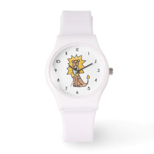 cartoon cute lion kids retro safari jungle animal  horloge