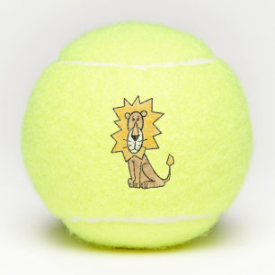 cartoon cute lion kids retro safari jungle animal tennisballen