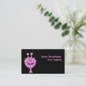 Cartoon Cute Pink Monster Visitekaartjes Sjabloon (Staand voorkant)