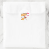 Cartoon Cute Shiba Inu Ronde Sticker (Tas)