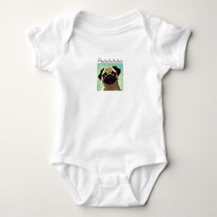 Cartoon Cutest Pug Ever Cute Doggy Fun Portret Romper
