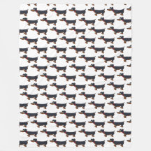 Cartoon Dachshund Dog Fleece Blanket