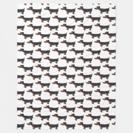 Cartoon Dachshund Dog Fleece Blanket