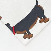 Cartoon Dachshund Dog Fleece Blanket (Hoek)