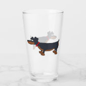 Cartoon Dachshund Dog Glass Tumbler (Achterkant)