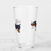 Cartoon Dachshund Dog Glass Tumbler (Links)