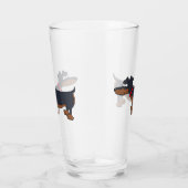 Cartoon Dachshund Dog Glass Tumbler (Rechts)