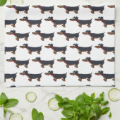 Cartoon Dachshund Dog Kitchen Towel Theedoek (Gevouwen)