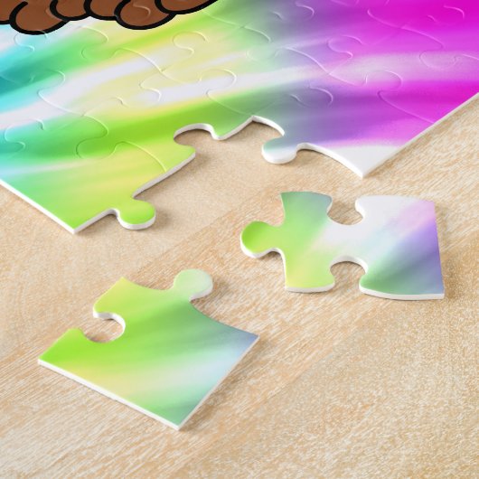 Cartoon Dachshund Dog Tie Dye Design Puzzle Legpuzzel (Zijkant)